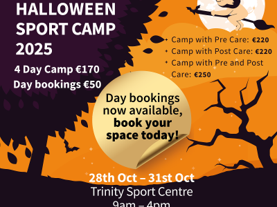 Bravehearts Halloween Camp at Trinity Sports Centre, Dublin city centre